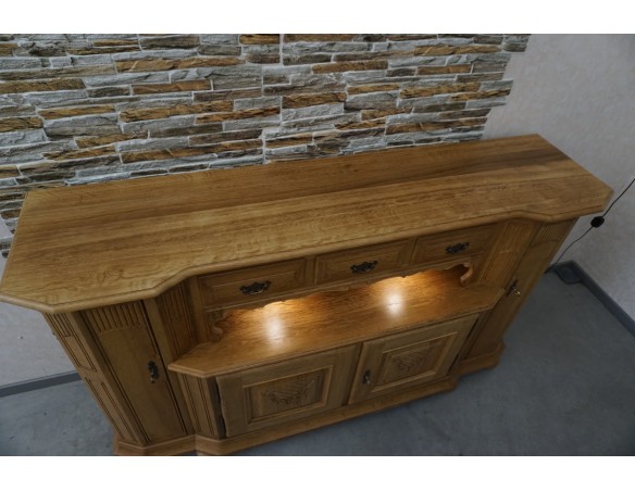 KOMODA WYSOKA Z LITEGO DĘBU PODŚWIETLANA SUPER SZER. 192 CM