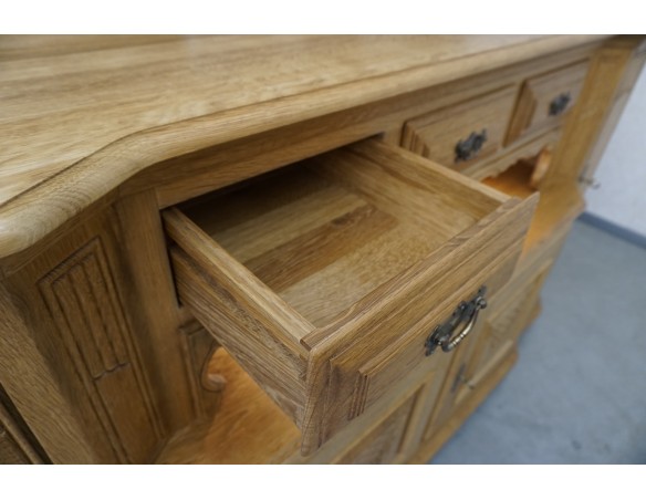 KOMODA WYSOKA Z LITEGO DĘBU PODŚWIETLANA SUPER SZER. 192 CM