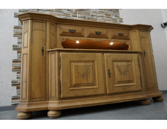 KOMODA WYSOKA Z LITEGO DĘBU PODŚWIETLANA SUPER SZER. 192 CM