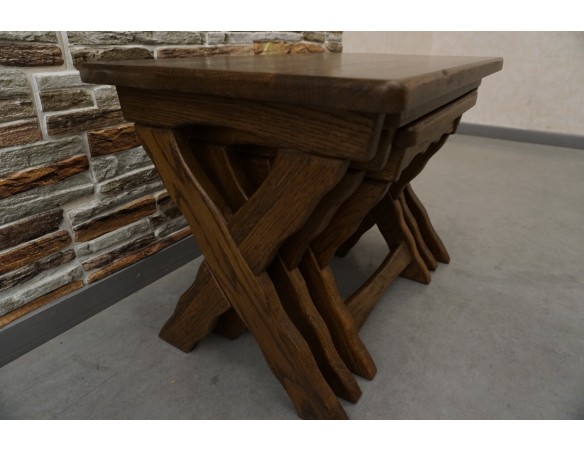 STOLIKI KWIETNIKI SIEDZISKA STOŁKI LITY DĄB 3w1 LITY DĄB