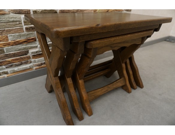 STOLIKI KWIETNIKI SIEDZISKA STOŁKI LITY DĄB 3w1 LITY DĄB