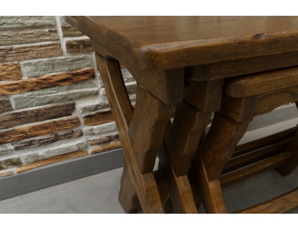 STOLIKI KWIETNIKI SIEDZISKA STOŁKI LITY DĄB 3w1 LITY DĄB