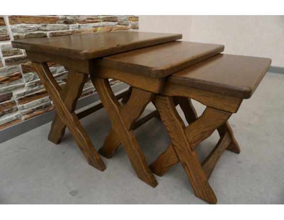 STOLIKI KWIETNIKI SIEDZISKA STOŁKI LITY DĄB 3w1 LITY DĄB