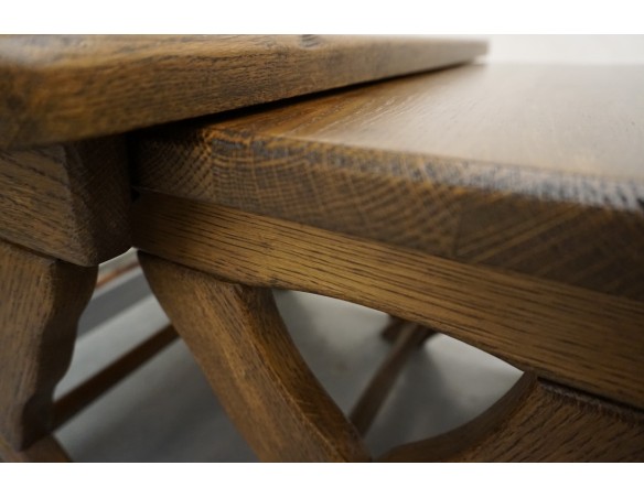 STOLIKI KWIETNIKI SIEDZISKA STOŁKI LITY DĄB 3w1 LITY DĄB