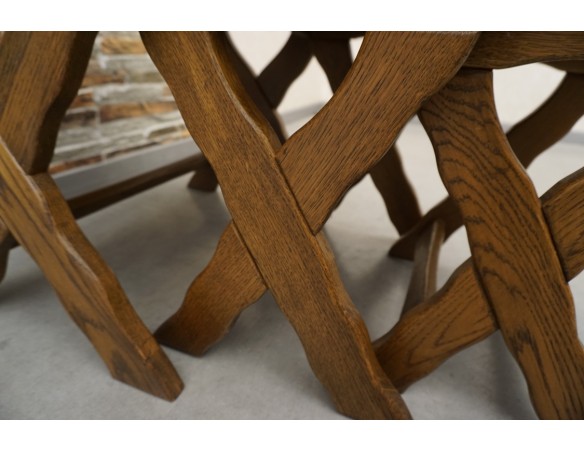 STOLIKI KWIETNIKI SIEDZISKA STOŁKI LITY DĄB 3w1 LITY DĄB