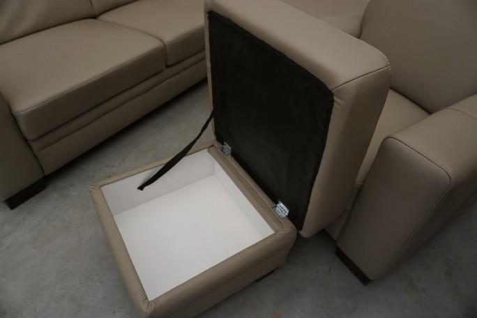 SKÓRA NATURALNA BEŻOWA NAROŻNA Z FUNKCJĄ SPANIA...