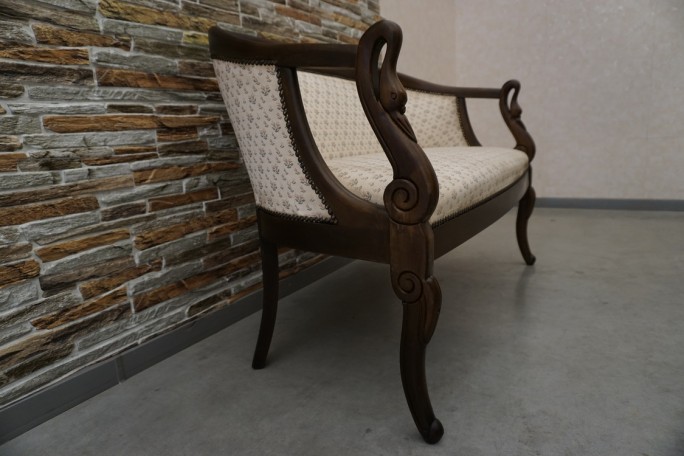 SOFA SIEDZISKO MAŁA STYLOWA ORZECHOWA DO...