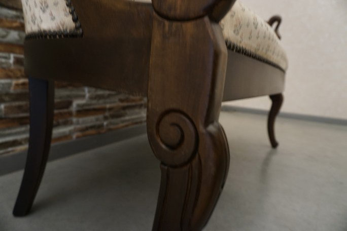 SOFA SIEDZISKO MAŁA STYLOWA ORZECHOWA DO...