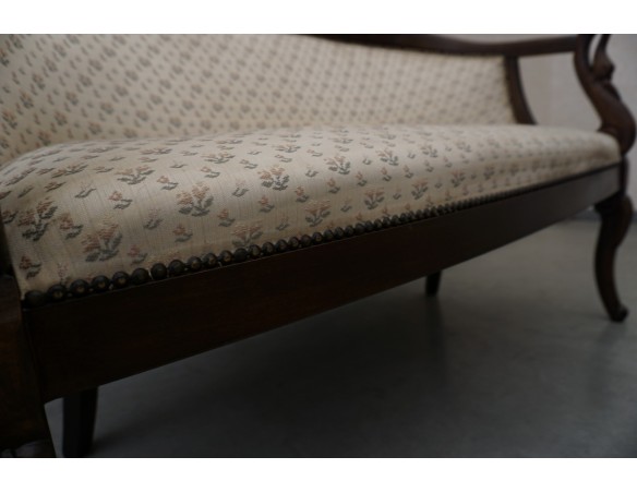 SOFA SIEDZISKO MAŁA STYLOWA ORZECHOWA DO POCZEKALNI / PRZEDPOKOJU SZER. 116 CM