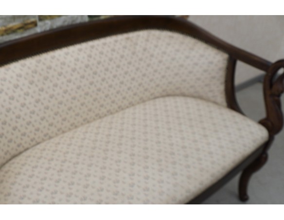 SOFA SIEDZISKO MAŁA STYLOWA ORZECHOWA DO POCZEKALNI / PRZEDPOKOJU SZER. 116 CM