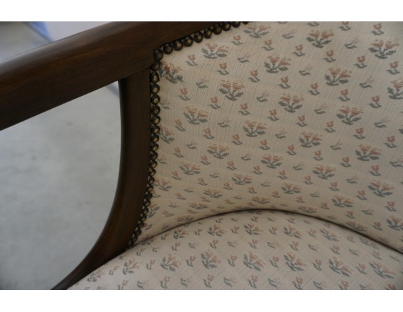 SOFA SIEDZISKO MAŁA STYLOWA ORZECHOWA DO POCZEKALNI / PRZEDPOKOJU SZER. 116 CM