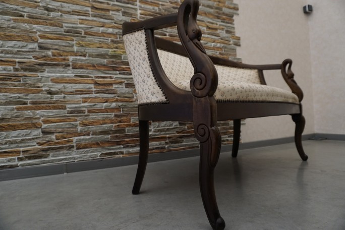 SOFA SIEDZISKO MAŁA STYLOWA ORZECHOWA DO...