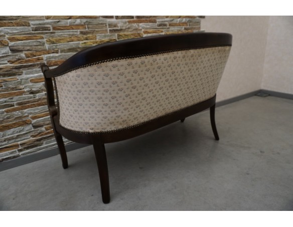 SOFA SIEDZISKO MAŁA STYLOWA ORZECHOWA DO POCZEKALNI / PRZEDPOKOJU SZER. 116 CM
