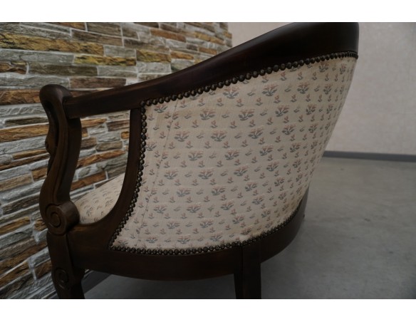 SOFA SIEDZISKO MAŁA STYLOWA ORZECHOWA DO POCZEKALNI / PRZEDPOKOJU SZER. 116 CM