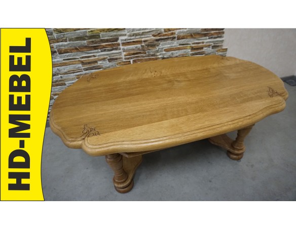 ŁAWA LITY DĄB NATURALNA JASNA RZEŻBIONY BLAT SZER. 135 CM