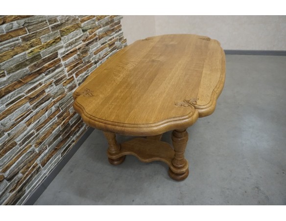 ŁAWA LITY DĄB NATURALNA JASNA RZEŻBIONY BLAT SZER. 135 CM