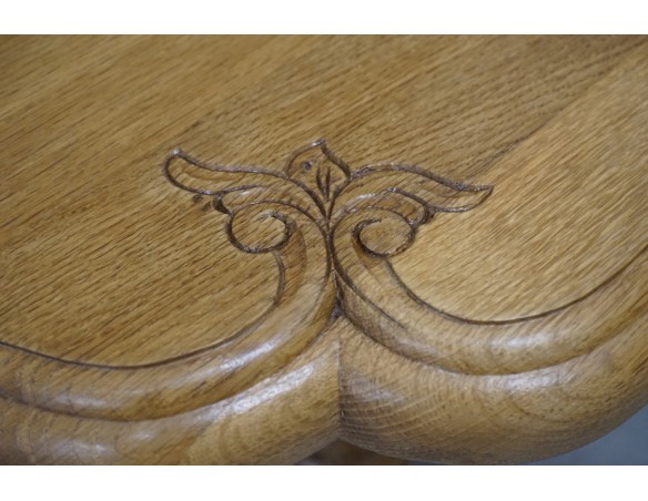 ŁAWA LITY DĄB NATURALNA JASNA RZEŻBIONY BLAT SZER. 135 CM