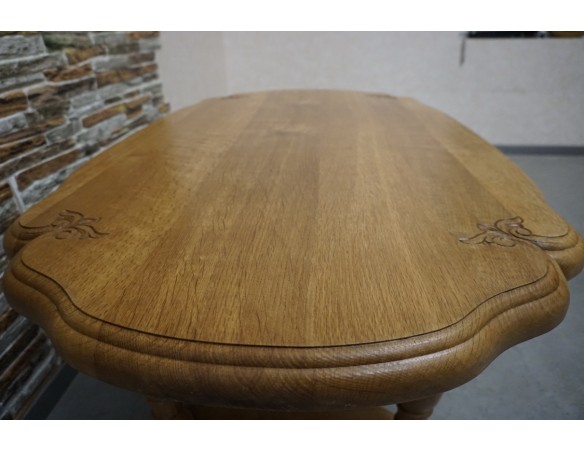 ŁAWA LITY DĄB NATURALNA JASNA RZEŻBIONY BLAT SZER. 135 CM