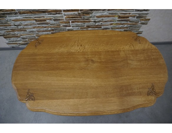 ŁAWA LITY DĄB NATURALNA JASNA RZEŻBIONY BLAT SZER. 135 CM