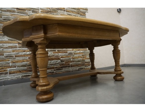 ŁAWA LITY DĄB NATURALNA JASNA RZEŻBIONY BLAT SZER. 135 CM