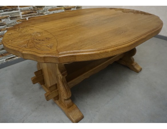 ŁAWA LITY DĄB NATURALNA RZEŹBIONY BLAT UNIKATOWA SZER. 140 CM