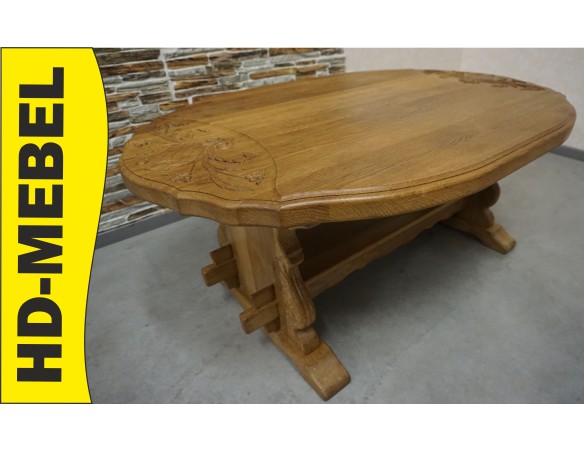 ŁAWA LITY DĄB NATURALNA RZEŹBIONY BLAT UNIKATOWA SZER. 140 CM