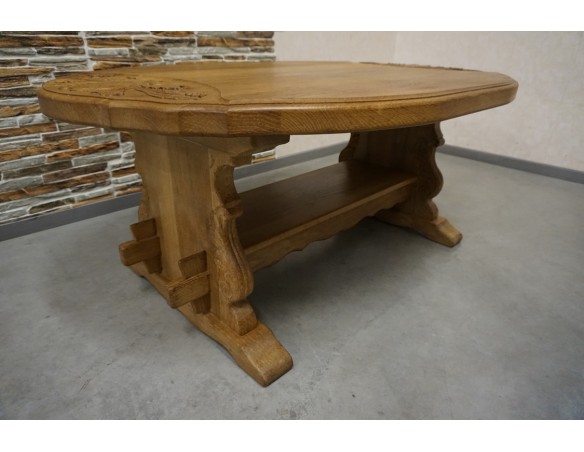 ŁAWA LITY DĄB NATURALNA RZEŹBIONY BLAT UNIKATOWA SZER. 140 CM