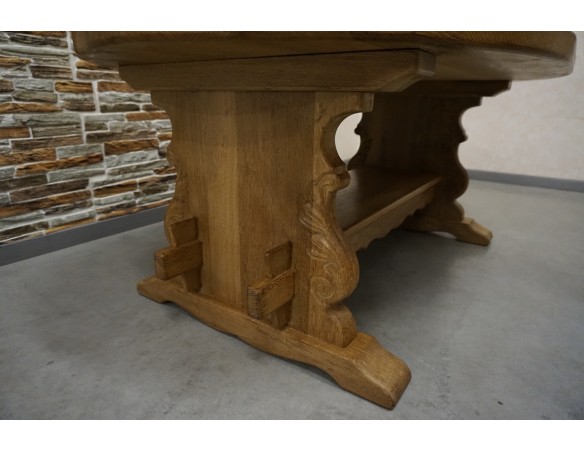 ŁAWA LITY DĄB NATURALNA RZEŹBIONY BLAT UNIKATOWA SZER. 140 CM