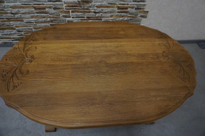 ŁAWA LITY DĄB NATURALNA RZEŹBIONY BLAT...