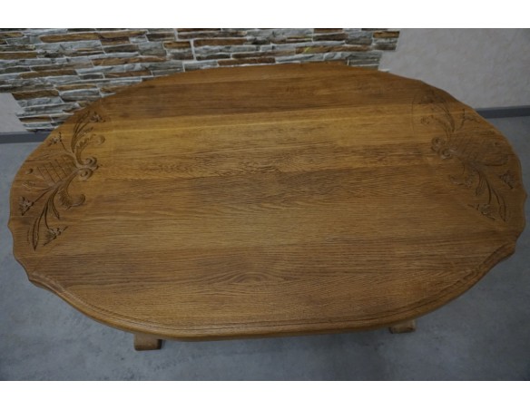 ŁAWA LITY DĄB NATURALNA RZEŹBIONY BLAT UNIKATOWA SZER. 140 CM