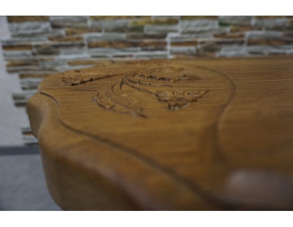 ŁAWA LITY DĄB NATURALNA RZEŹBIONY BLAT UNIKATOWA SZER. 140 CM