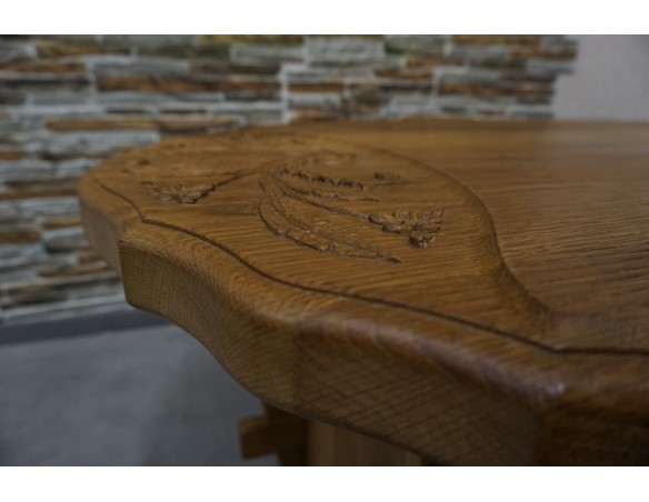 ŁAWA LITY DĄB NATURALNA RZEŹBIONY BLAT UNIKATOWA SZER. 140 CM