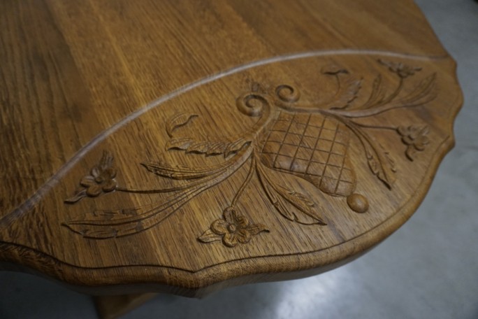 ŁAWA LITY DĄB NATURALNA RZEŹBIONY BLAT...