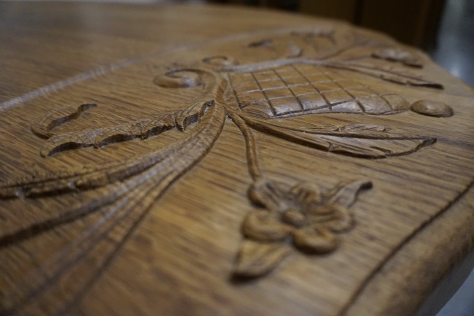 ŁAWA LITY DĄB NATURALNA RZEŹBIONY BLAT...