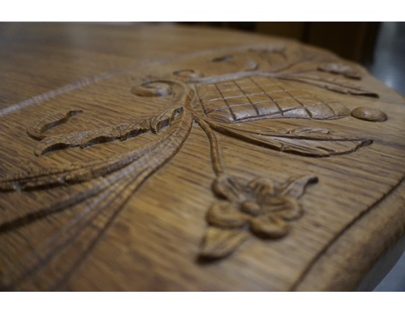 ŁAWA LITY DĄB NATURALNA RZEŹBIONY BLAT UNIKATOWA SZER. 140 CM