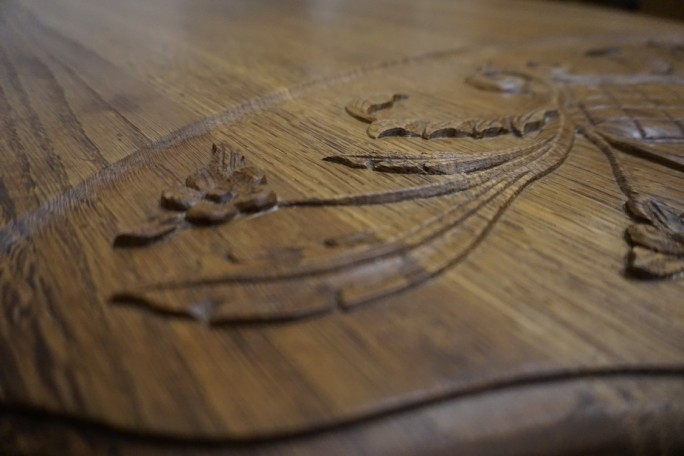 ŁAWA LITY DĄB NATURALNA RZEŹBIONY BLAT...