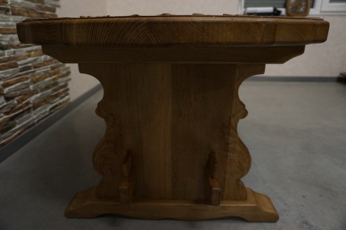 ŁAWA LITY DĄB NATURALNA RZEŹBIONY BLAT...