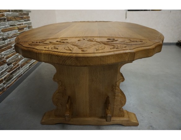 ŁAWA LITY DĄB NATURALNA RZEŹBIONY BLAT UNIKATOWA SZER. 140 CM