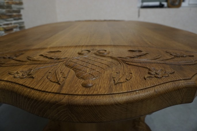 ŁAWA LITY DĄB NATURALNA RZEŹBIONY BLAT...