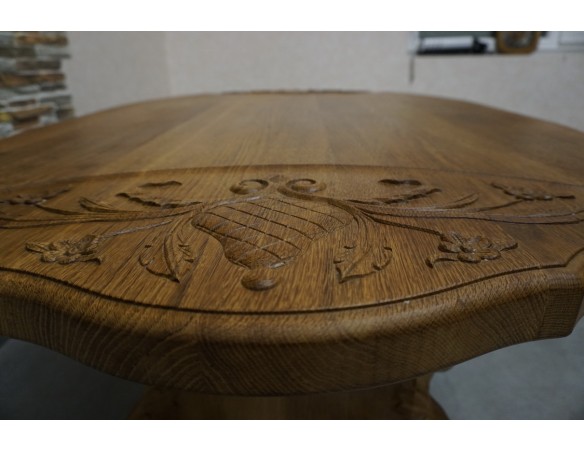 ŁAWA LITY DĄB NATURALNA RZEŹBIONY BLAT UNIKATOWA SZER. 140 CM