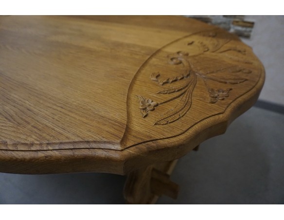 ŁAWA LITY DĄB NATURALNA RZEŹBIONY BLAT UNIKATOWA SZER. 140 CM