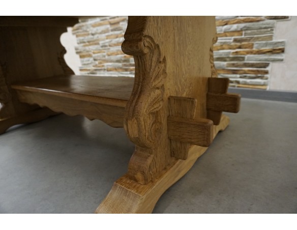 ŁAWA LITY DĄB NATURALNA RZEŹBIONY BLAT UNIKATOWA SZER. 140 CM