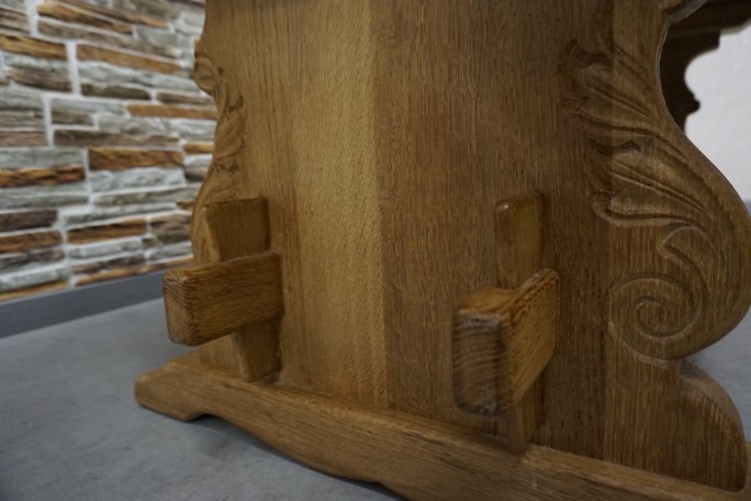 ŁAWA LITY DĄB NATURALNA RZEŹBIONY BLAT...