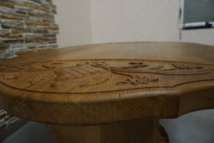 ŁAWA LITY DĄB NATURALNA RZEŹBIONY BLAT...