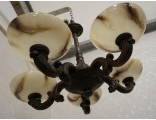 ŻYRANDOL DĘBOWY WISZĄCY 5 KLOSZY 2