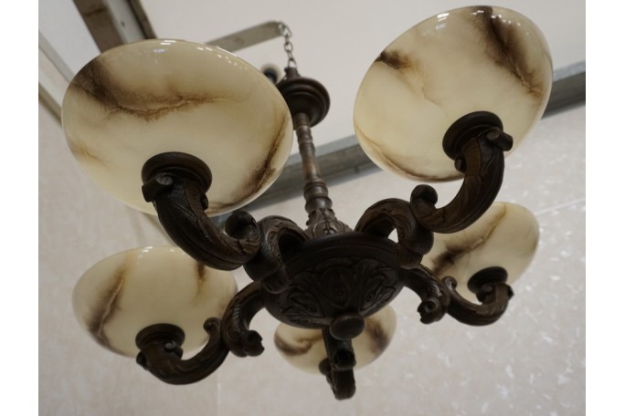 ŻYRANDOL DĘBOWY WISZĄCY 5 KLOSZY