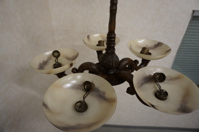 ŻYRANDOL DĘBOWY WISZĄCY 5 KLOSZY