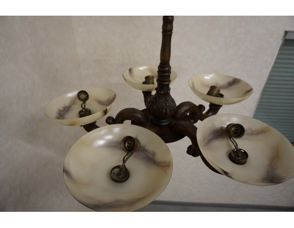 ŻYRANDOL DĘBOWY WISZĄCY 5 KLOSZY