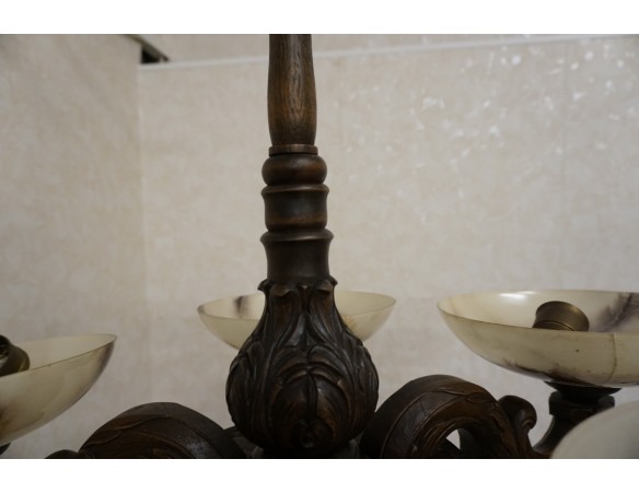 ŻYRANDOL DĘBOWY WISZĄCY 5 KLOSZY