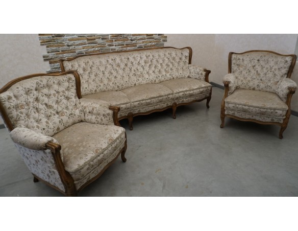 ZESTAW CHIPPENDALE SOFA 3 OSOBOWA + 2 FOTELE  Warrings Ludwik Filip